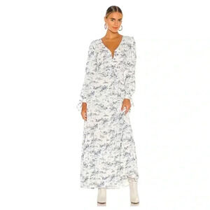 NWT Boamar Blue White Zain Village Blue Maxi Dress, Size Extra Small/Small